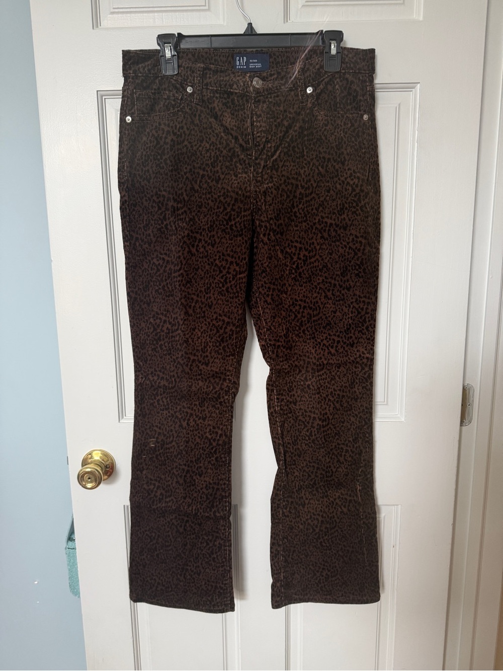 GAP Brown Leopard-Print Wide Leg Jeans EUC Sz 30 short